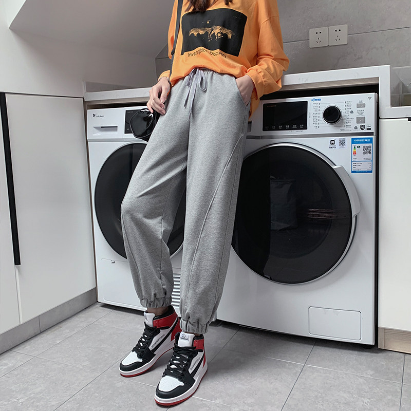 白色运动裤女ins春秋薄款裤子 伊索芙休闲裤