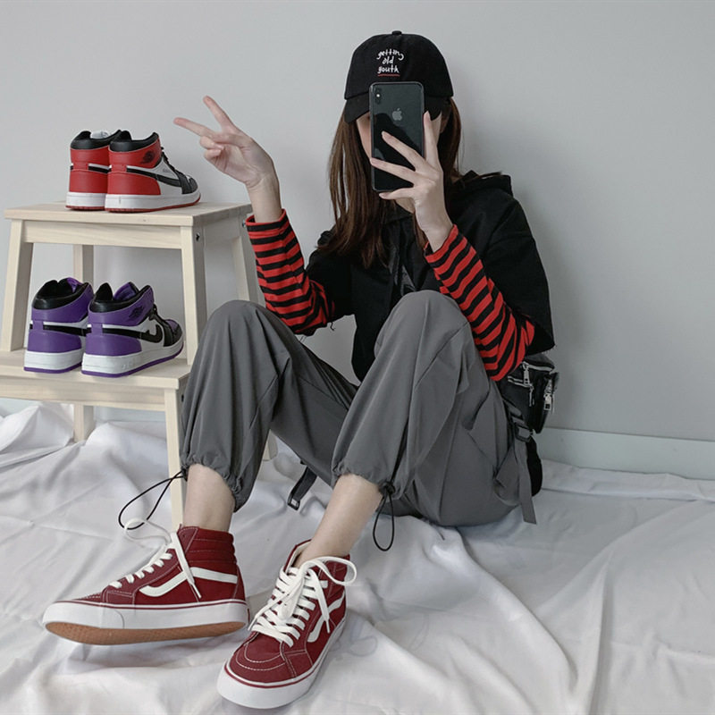 超火女春装2020新款显瘦高腰工装裤 伊索芙休闲裤