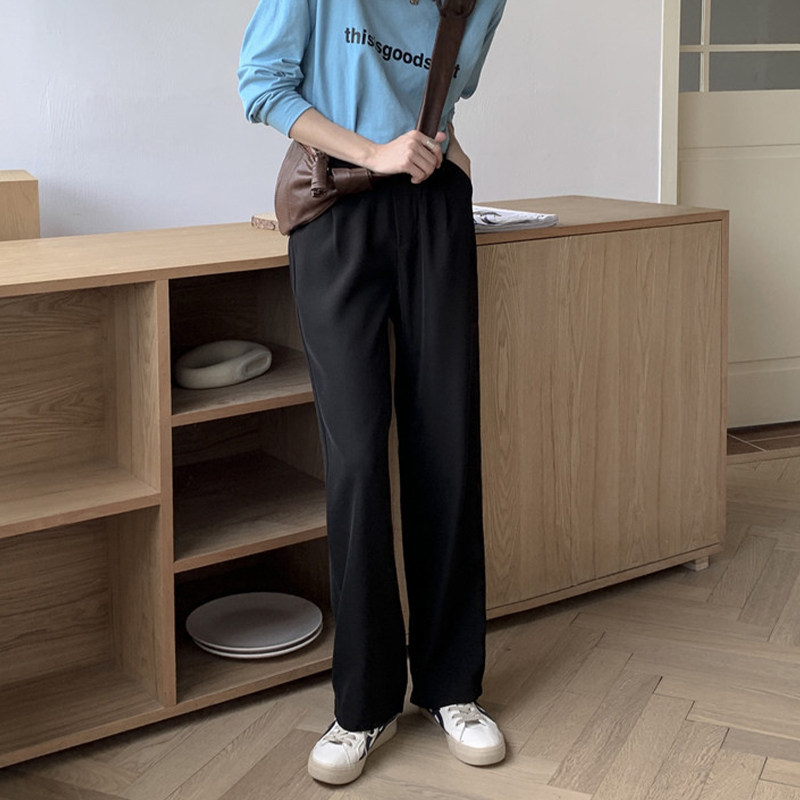 高腰显瘦垂坠感春秋季2020阔腿裤 伊索芙休闲裤