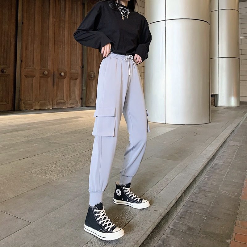 春季显瘦高腰小个子宽松bf工装裤 伊索芙休闲裤