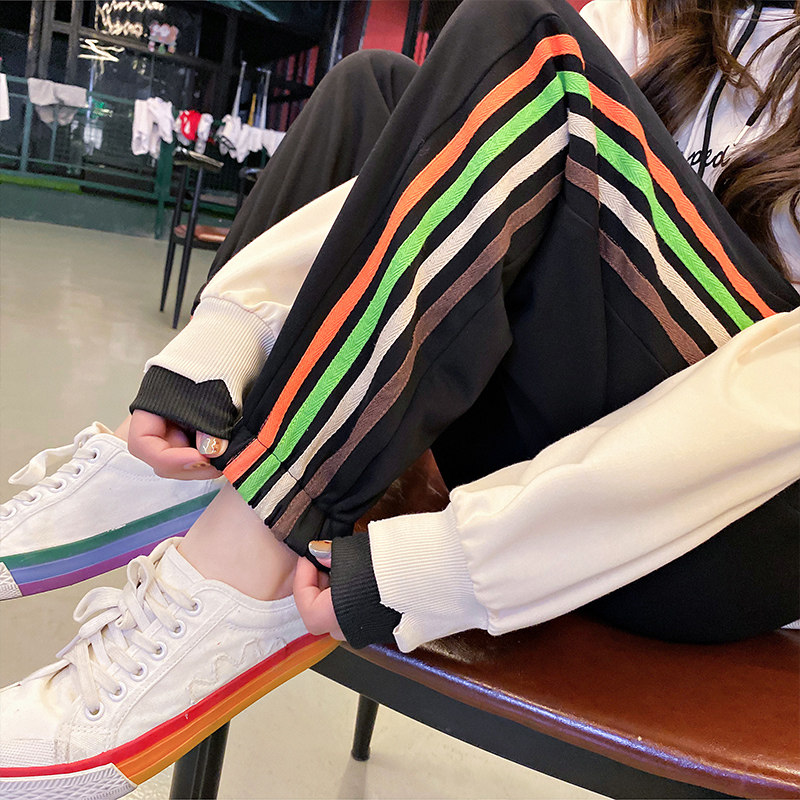 春季宽松束脚学生韩版显瘦运动裤 伊索芙休闲裤