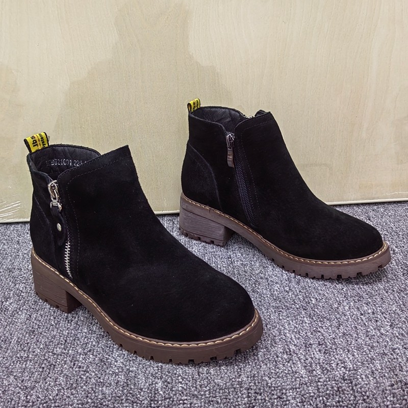 35码断码清仓处理磨砂短靴女秋冬加绒粗跟侧拉链马丁靴显瘦瘦瘦靴,淘宝优惠券,粉丝福利购,淘宝优惠卷