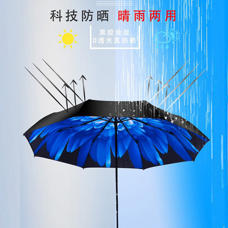天堂伞官方旗舰店正品雨伞太阳伞超强防晒防紫外线双层女士遮阳伞