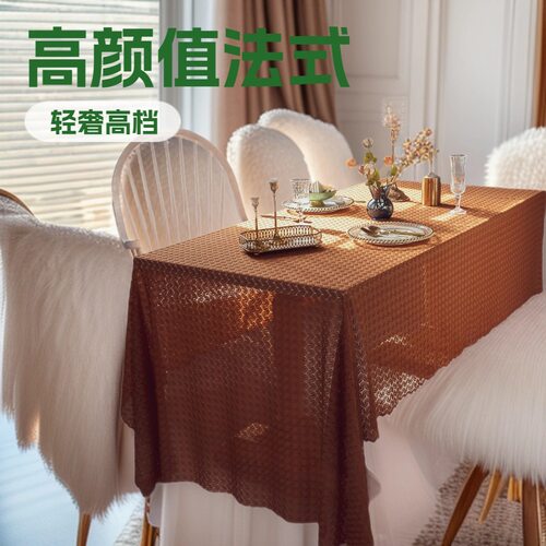 法式复古提花蕾丝桌布长方形茶几餐桌布艺镂空文艺台布拍摄背景布 - 图2