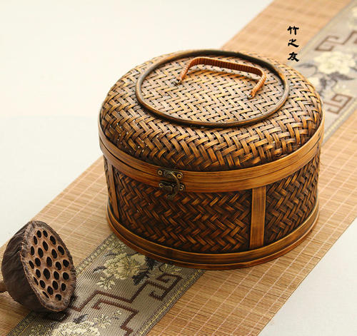 竹制品 竹编收纳筐 家用纯手工 手提 小篮子 编织 竹篮 复古 竹筐 - 图2