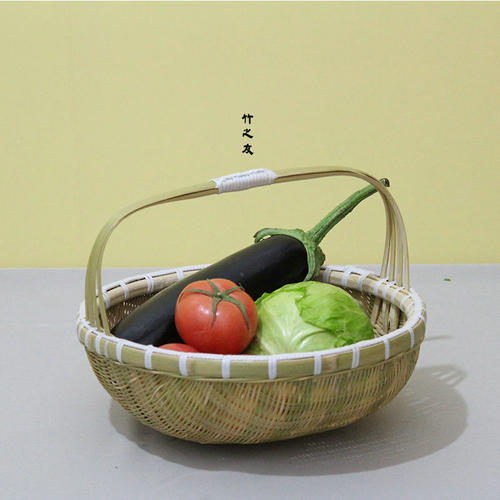 竹制品竹编工艺品家用手工竹筐竹篮竹篓小竹篮子手提篮编织篮收纳 - 图2