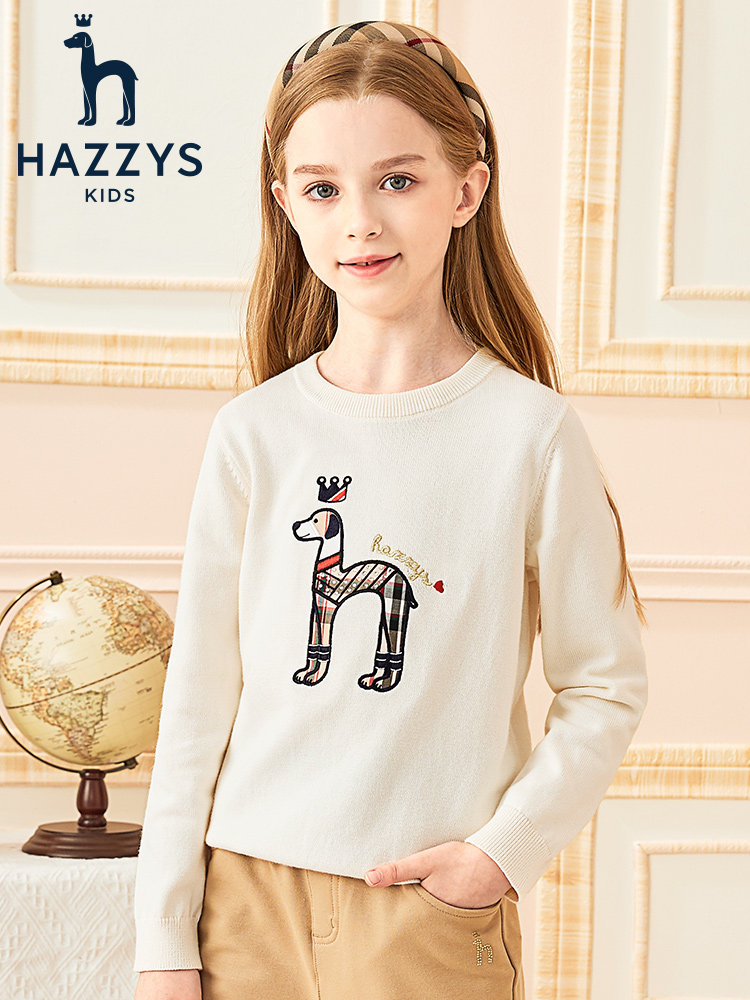 hazzys童装哈吉斯女童2021秋季毛衣 hazzys童装毛衣/针织衫