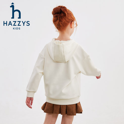 hazzys哈吉斯童装男女童卫衣2025冬新一体绒舒适保暖连帽外套 - 图3