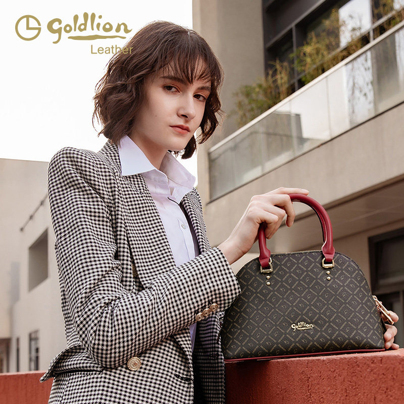 金利来2021新款手提手拎两用贝壳包 金利来女包女士包袋