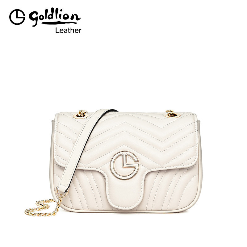 金利来2020新款链条真皮小方包包 金利来女包女士包袋
