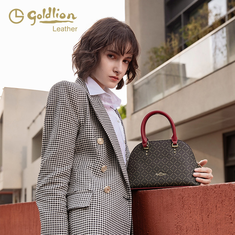 金利来2021新款手提手拎两用贝壳包 金利来女包女士包袋