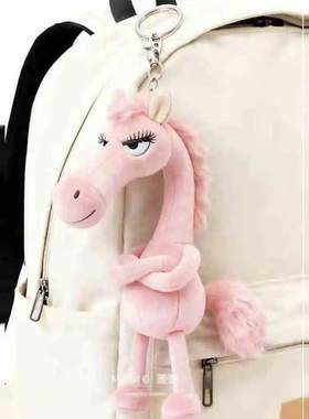 2026年生肖马年吉祥物小马玩偶天选高冷黑马毛绒公仔娃娃包包挂件