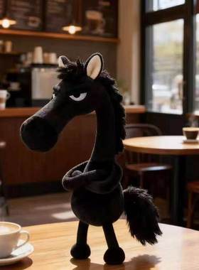 马年吉祥物天选高冷黑马墨墨包包挂饰挂件送礼毛绒玩偶2026新款呀