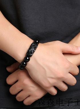 黑曜石手串貔貅手链男款高级感本命实用礼物男士手链简单大方高端