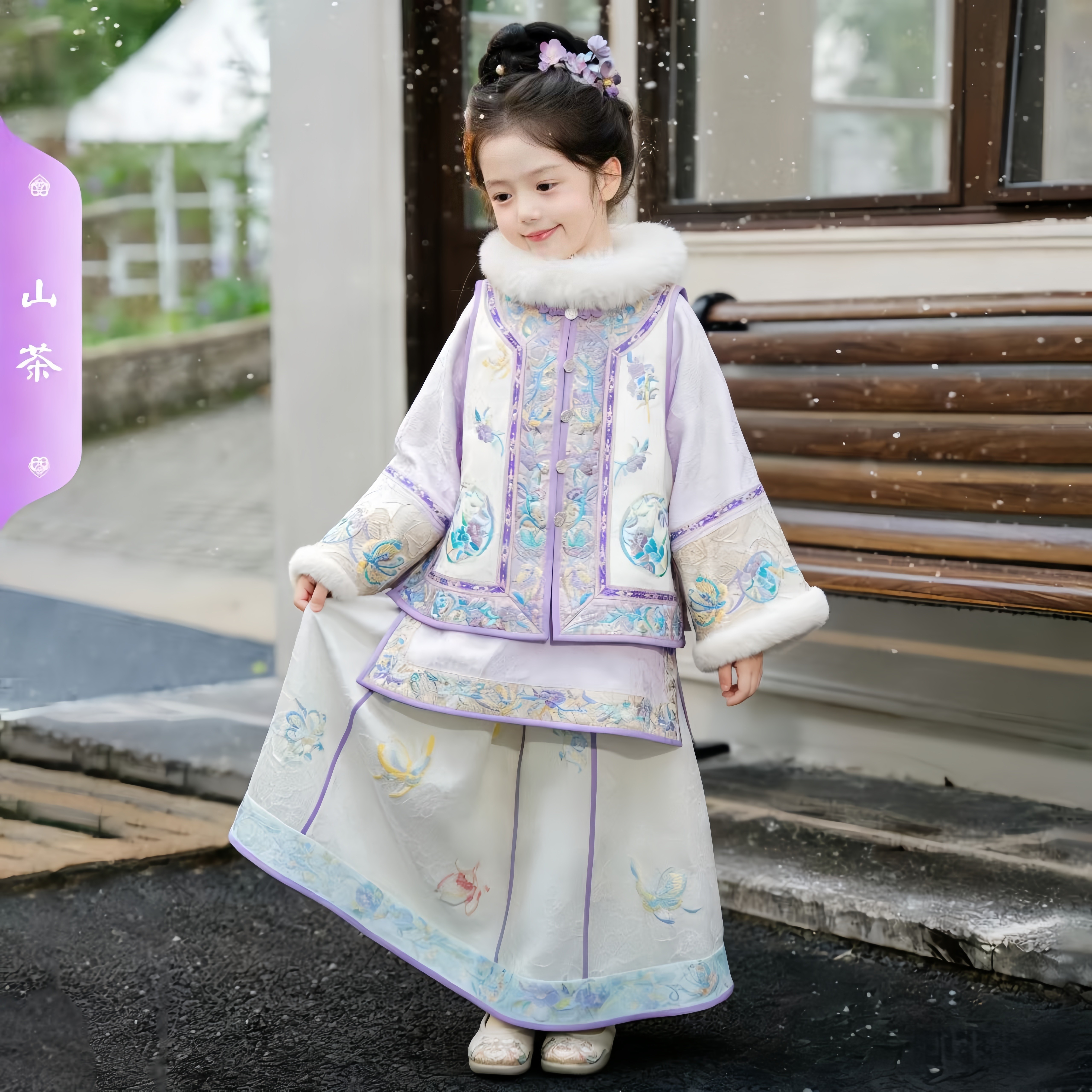 女童汉服秋冬儿童格格服改良冬款清汉加绒套装冬季古风超仙拜年服,淘宝优惠券,粉丝福利购,淘宝优惠卷