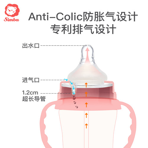 小狮王辛巴吸管奶瓶PPSU宝宝6个月-1-2-3-岁以上新生儿婴儿防胀气 - 图1