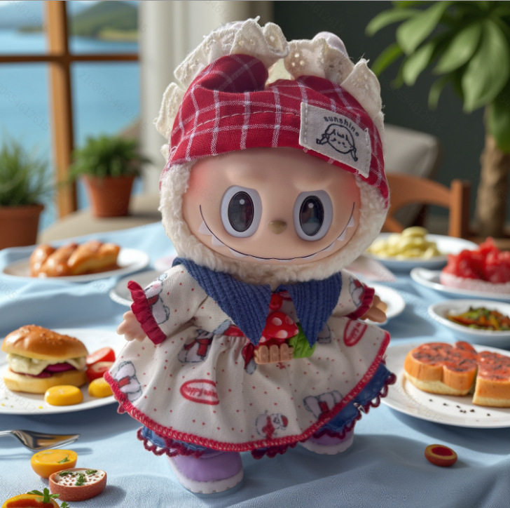 跨境17cm拉布布一代二代可穿娃衣着替衣服LABUBU挂件公仔可穿套装,淘宝优惠券,粉丝福利购,淘宝优惠卷