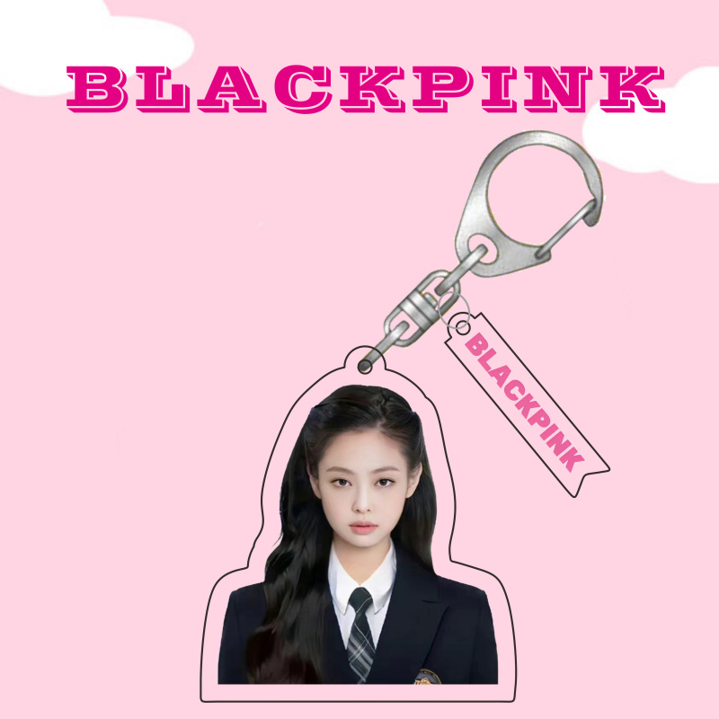 跨境blackpink证件钥匙扣亚克力lisa jennie jisoo朴彩英金智秀妮 - 图0