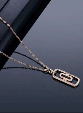 情侣18K玫瑰金明星网红款锁骨链