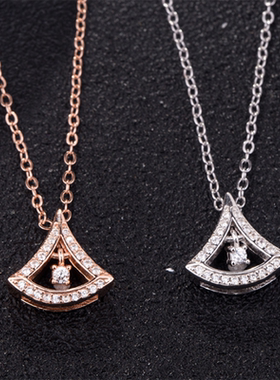 纯银镂空百搭灵动风镶钻锁骨链