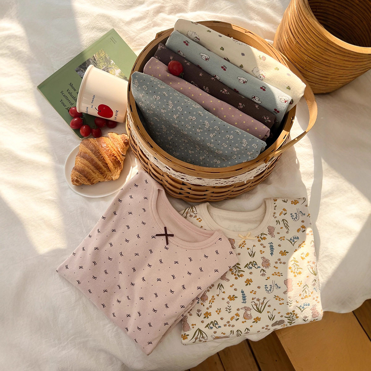 Grade 10a pure cotton boneless pajamas set