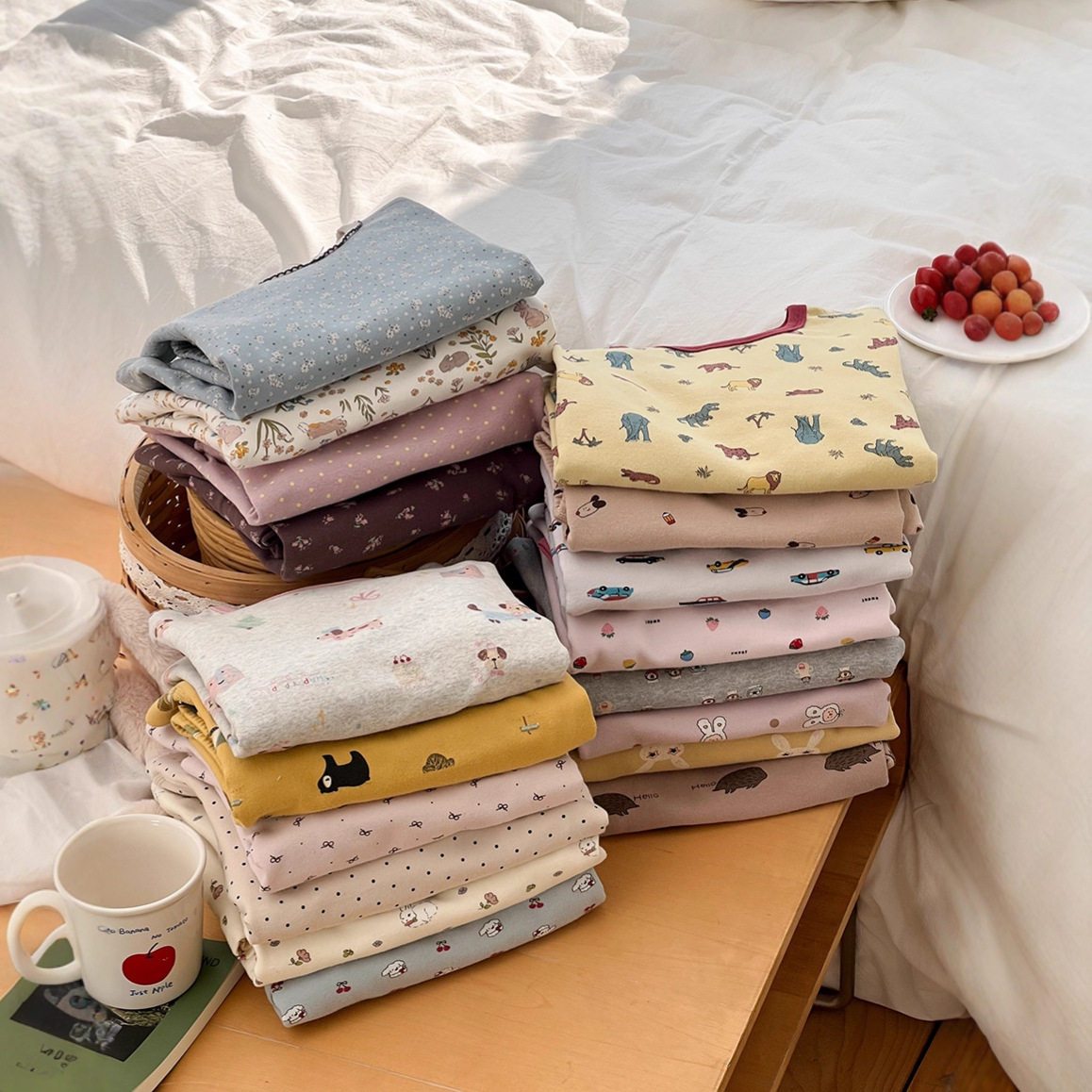 Grade 10a pure cotton boneless pajamas set