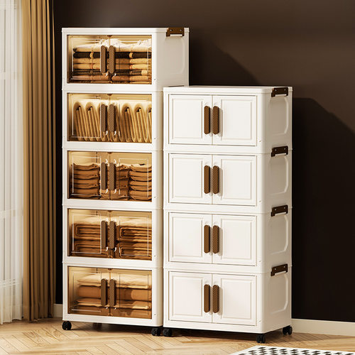 Folding flip cover storage cabinet shelf折叠翻盖收纳柜置物架 - 图0