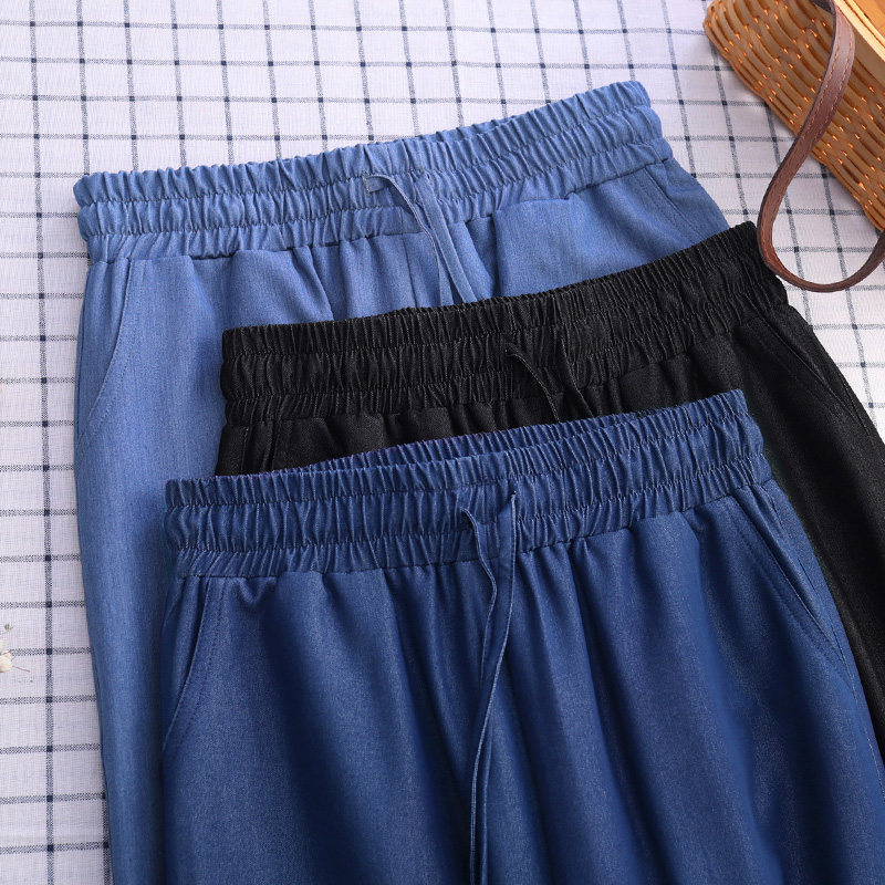 2020夏季加大码胖mm宽松直筒七分裤 香约简单休闲裤