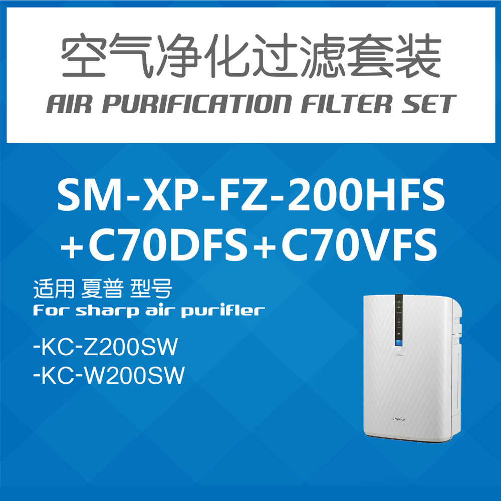 适用于夏普空气净化器滤网KC-Z200SW KC-W200SW除烟尘除甲醛滤芯 - 图1