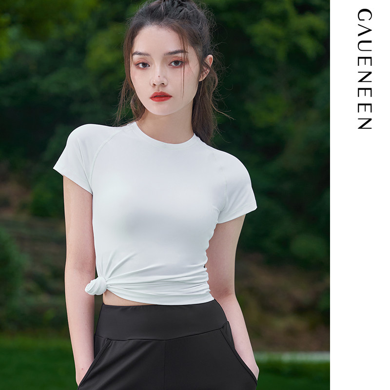 格宁专业瑜伽服女短袖春夏印花普拉提上衣运动跑步训练健身衣T恤,淘宝优惠券,粉丝福利购,淘宝优惠卷