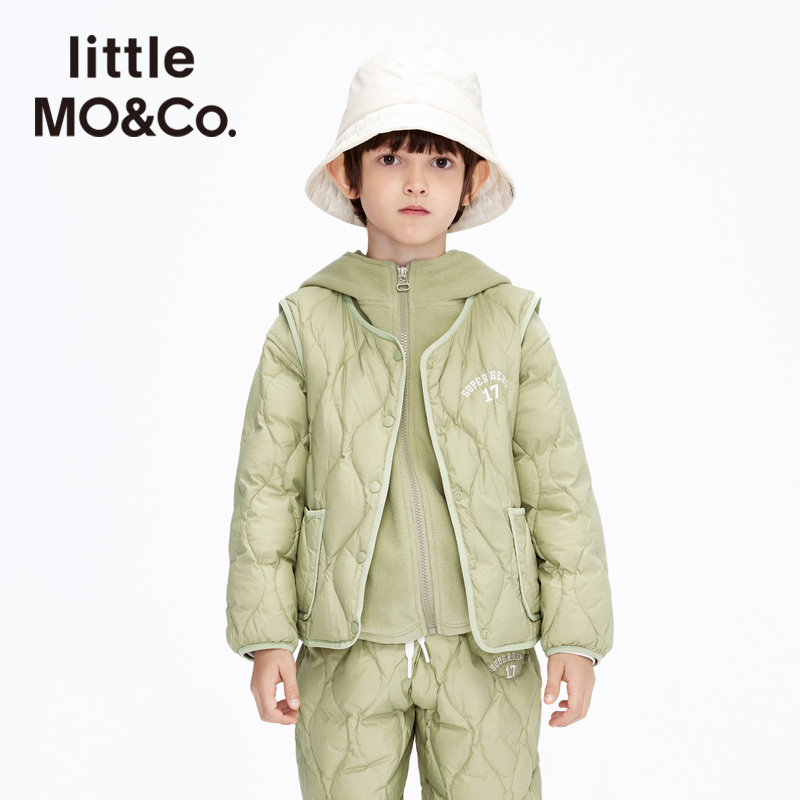 三穿两件套 little moco童装冬男童女童马甲蓄热摇粒绒儿童羽绒服