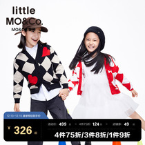 little moco child clothes children boys girls open sweater sweater board with cashmere knit jacket red