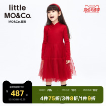 With wool little-moco children in spring clothing New Chinese New Chinese netlike dress with dress for children