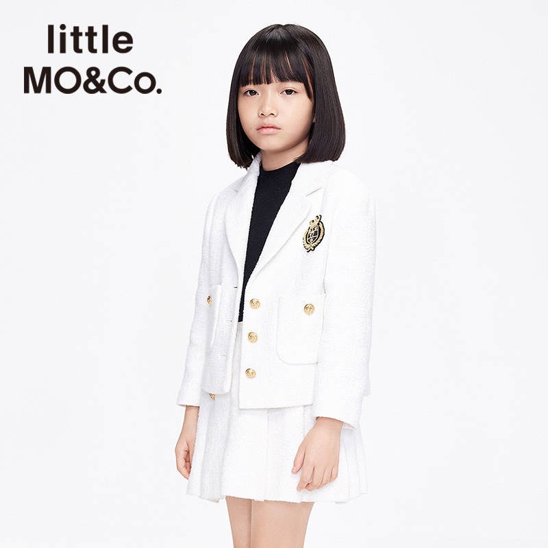 [96%棉]little moco童装春秋学院风外套女童短款西装夹克休闲潮