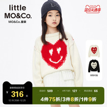 little moco children dress girl sweaters wool foreign air CUHK childlike winter style Childrens knitted sweatshirt boy