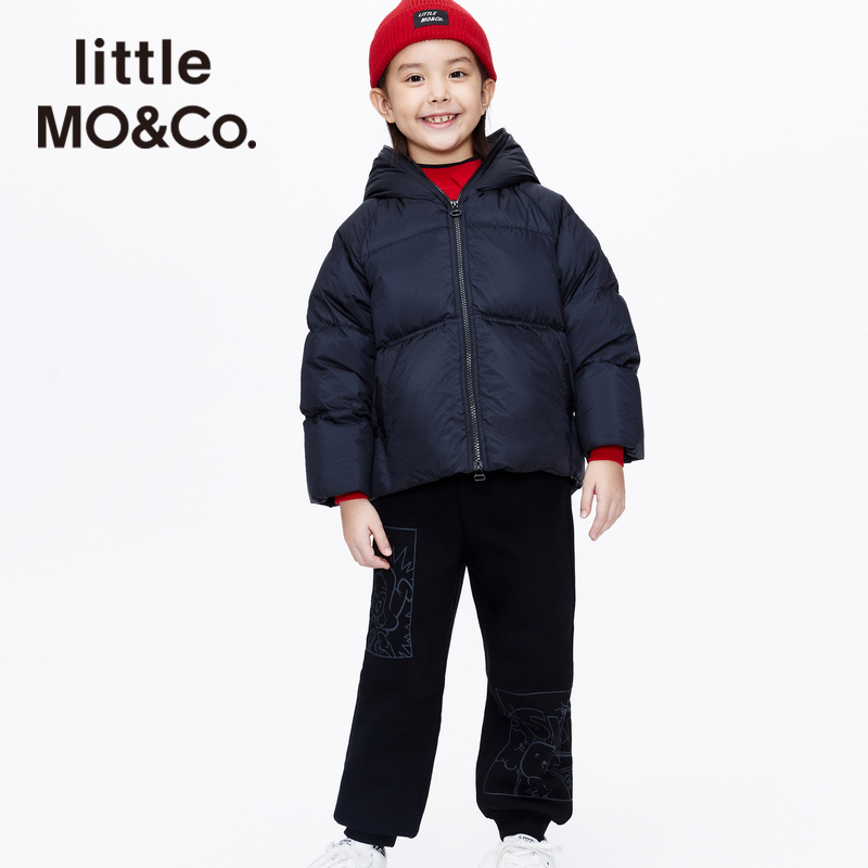 加厚-little moco童装女童连帽儿童羽绒服男童洋气保暖外套防寒服