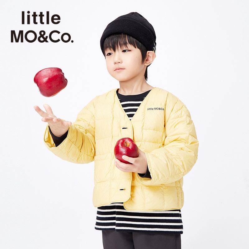 little moco童装男女童儿童羽绒服女可拆卸保暖白鸭绒外套冬季