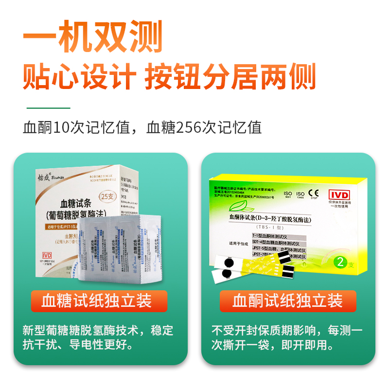 怡成血酮仪家用血酮试纸血酮体测试仪医用血糖检测仪虹吸试条精准 - 图2