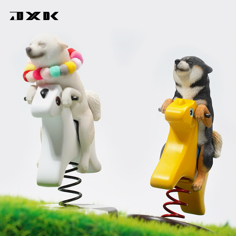 现货 JXK1/6比例摇摇马柴犬2.0模型可爱治愈系宠物模玩摆件送礼物 - 图0