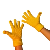 Перчатки, зимний универсальный длинный трикотажный удерживающий тепло комплект для школьников, в корейском стиле