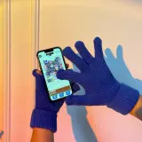 Перчатки, зимний универсальный длинный трикотажный удерживающий тепло комплект для школьников, в корейском стиле