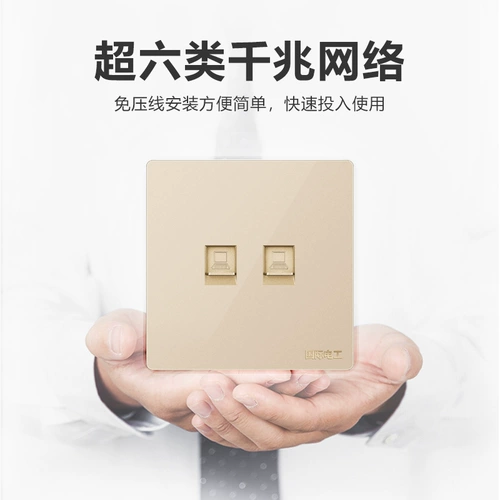 Международный электрик более 6 компьютерных сайтов с двойным портативным сетевым волокном золотой панель 86 Тип 6 Тип двойной сетью сайты