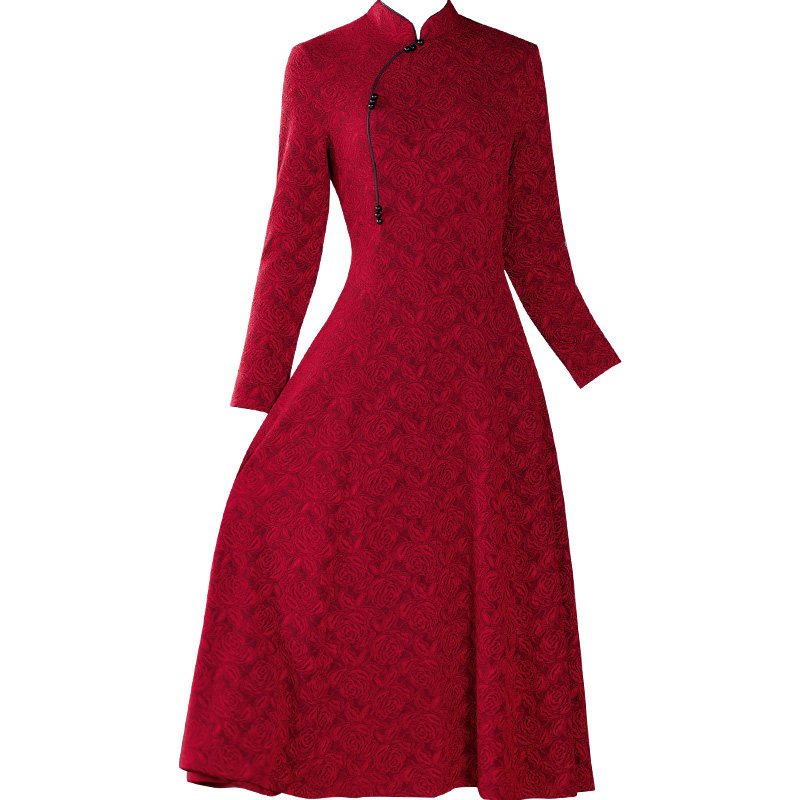 秋款秋裙妈妈高端欧货洋气喜连衣裙 歌娜图连衣裙