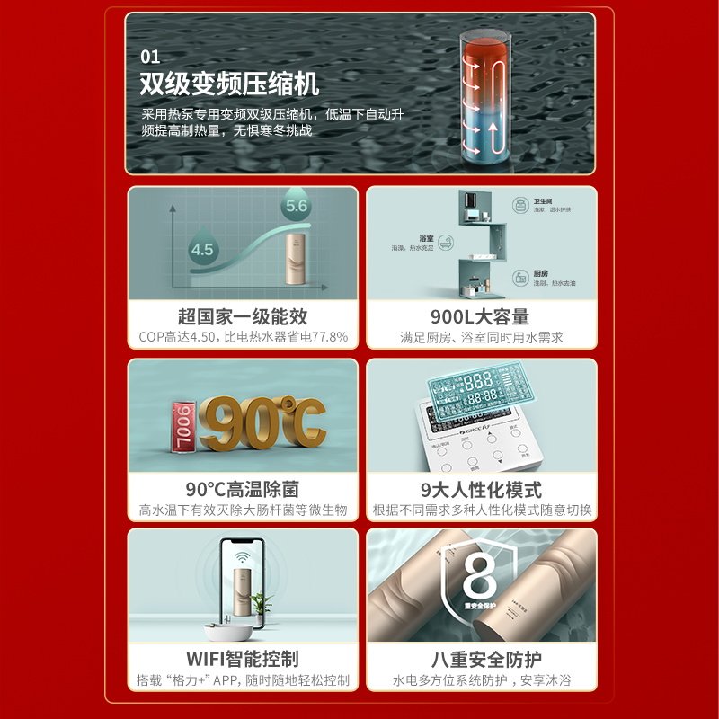 gree /格力空气能300升家用热水器 GREE格力空气源热泵热水器