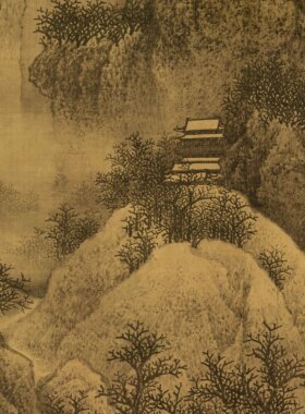 宋范宽《雪景寒林图》客厅中堂玄关茶室装饰画山水风景国画高清