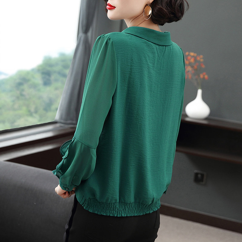 雪纺衫2020秋装新款年长袖秋衬衫 缇曼服饰蕾丝衫/雪纺衫