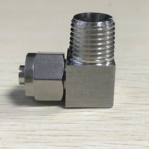 304/316不锈钢快拧弯头终端直角锁母90度通插接PU软气四氟尼龙管 - 图0