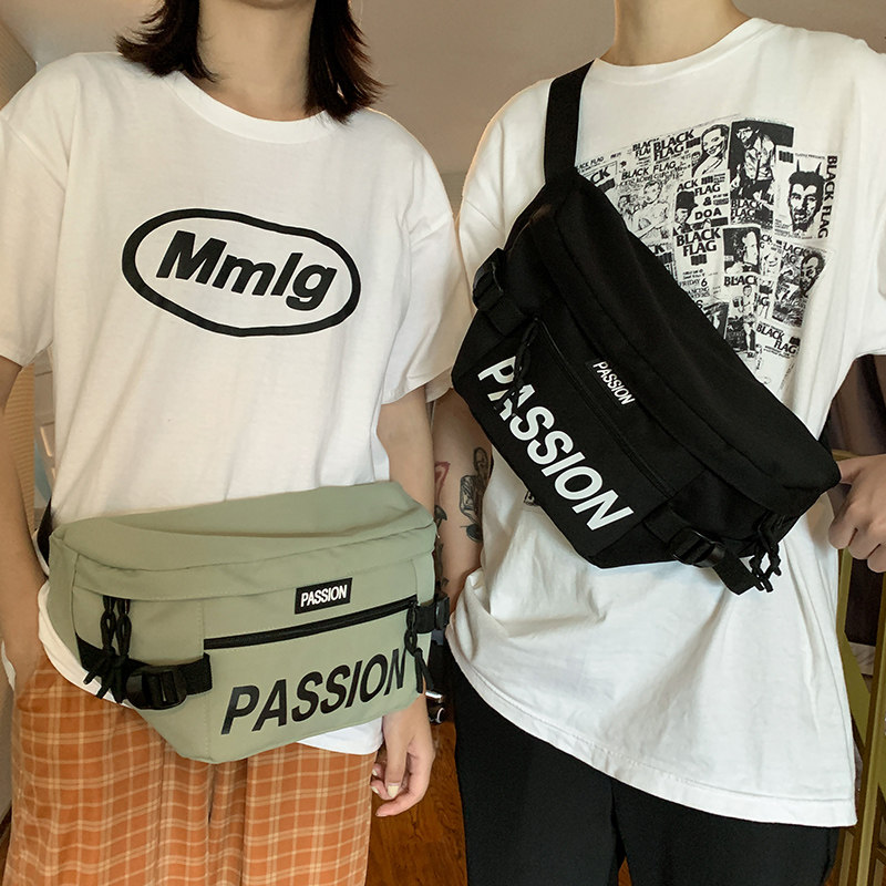 胸包潮牌工装学生ins潮男士斜挎包 大牙男士包袋
