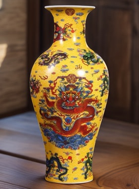 景德镇陶瓷器仿古珐琅彩花瓶摆件中式客厅博古架玄关酒柜家居装饰