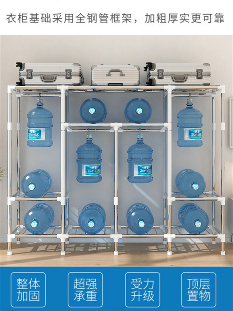 衣柜家用卧室简易组装布衣柜宿舍全钢架加粗加厚结实耐用出租房用
